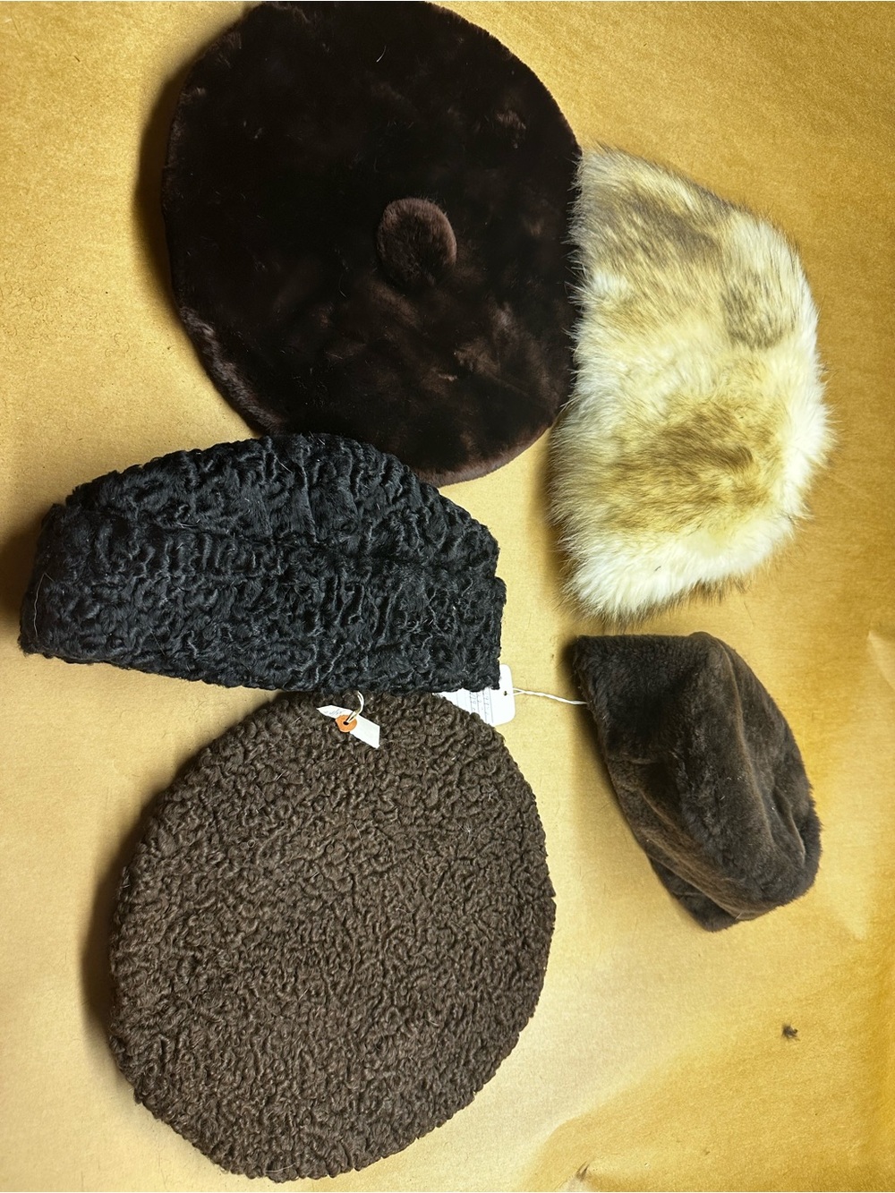Old vintage fur hats